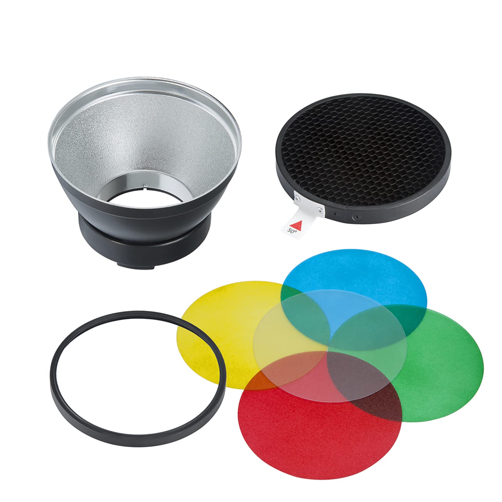 Godox AD-R14 Standard Reflector with Honeycomb and 5 Color Filters, Godox Mount Standard Reflector for Godox AD300pro AD400Pro Outdoor Flash