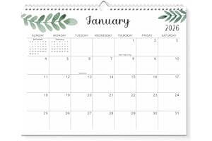 2026 Wall Calendar, 18 Months Large Size 15X12 inch, Runs Till December 2026, Perfect for Organizing for Office Home (Leaf)