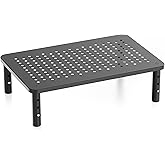 Canyora Computer Monitor Stand Riser for Desk, 3 Height Adjustable PC Laptop TV Desktop Monitor Stand Shelf, Metal Short Prin