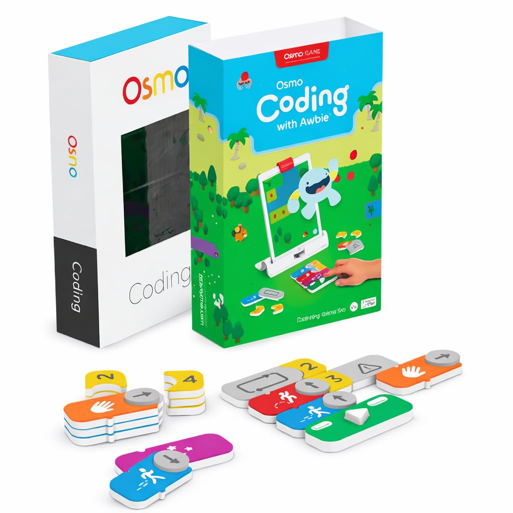Osmo - Coding Family Bundle for iPad & Fire Tablet - 3 Educational Learning Games - Ages 5-10+ - Coding Jam, Coding Awbie, Coding Duo - STEM Toy (Osmo Base Required)