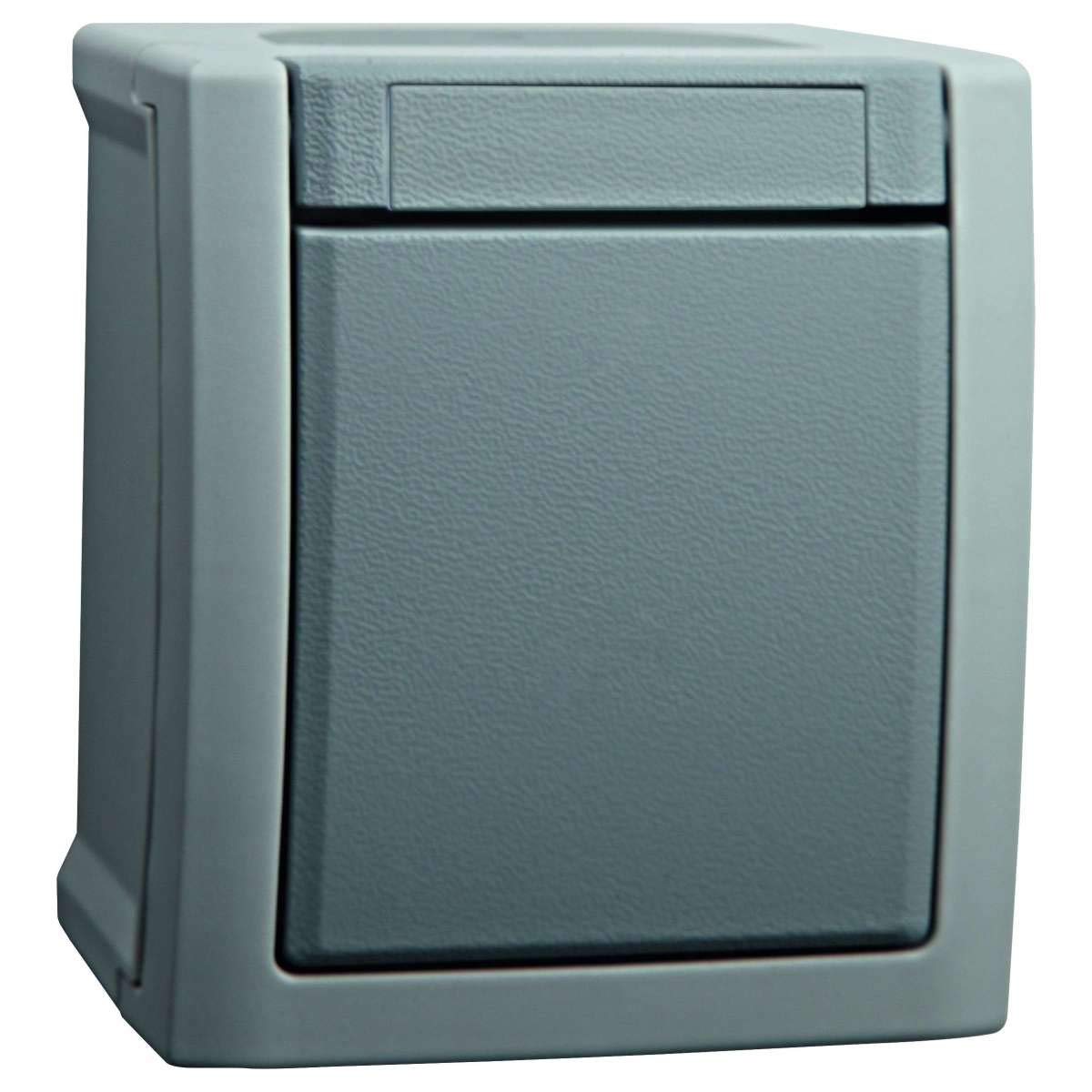 Surface-Mounted On/Off Switch Grey Suitable for Wet Rooms
