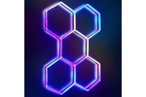 GOSLARLIT 24 Pack Remote Hexagon Lights,RGB Garage LED Panel Light,358 Modes,IP54,LED Ceiling Lights for Party,Gaming