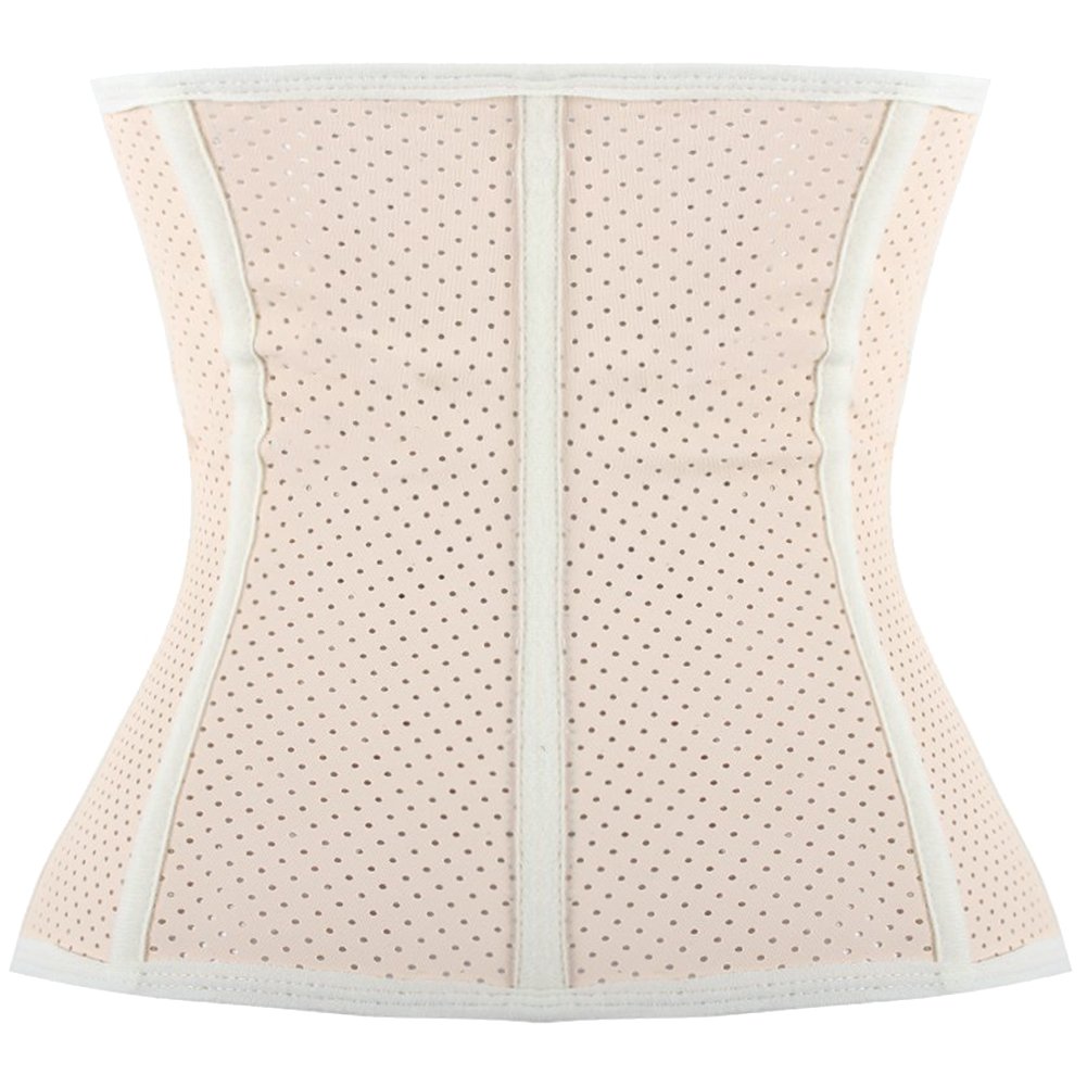 Slimming Corset Waist Trainer Steel Boned Long Torso for Women Weight Loss Beige