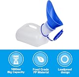AWOKEN Unisex Portable Urinal Bottle 1000 ML with Lid Funnel Blue White view 2