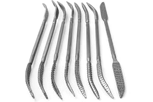 CLAHJQX 8pcs Wood Files and Rasps, Wood Carving Kit, Double Ended Riffler Rasp Set, Special Shaped File Set for Woodworking