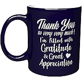 NM NEXTMUG Engraved Cobalt Blue&White Ceramic Coffee Mug - Thank You So Very Very Much Gratitude Appreciation - Thanksgiving Gift Cup for Bonus Grand Mom Dad Family Friends Coworkers Teacher Boss