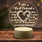 QYMCAT Friendship Gifts for Women Friends - Engraved Night Light, Best Friend Birthday Gifts, Unique Present for BFF, Bestie, Girls, Friends Female on Wedding, Christmas