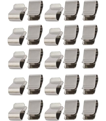 uxcell 20pcs Stainless Steel Spring U Clip Silver Tone 21.4mm x