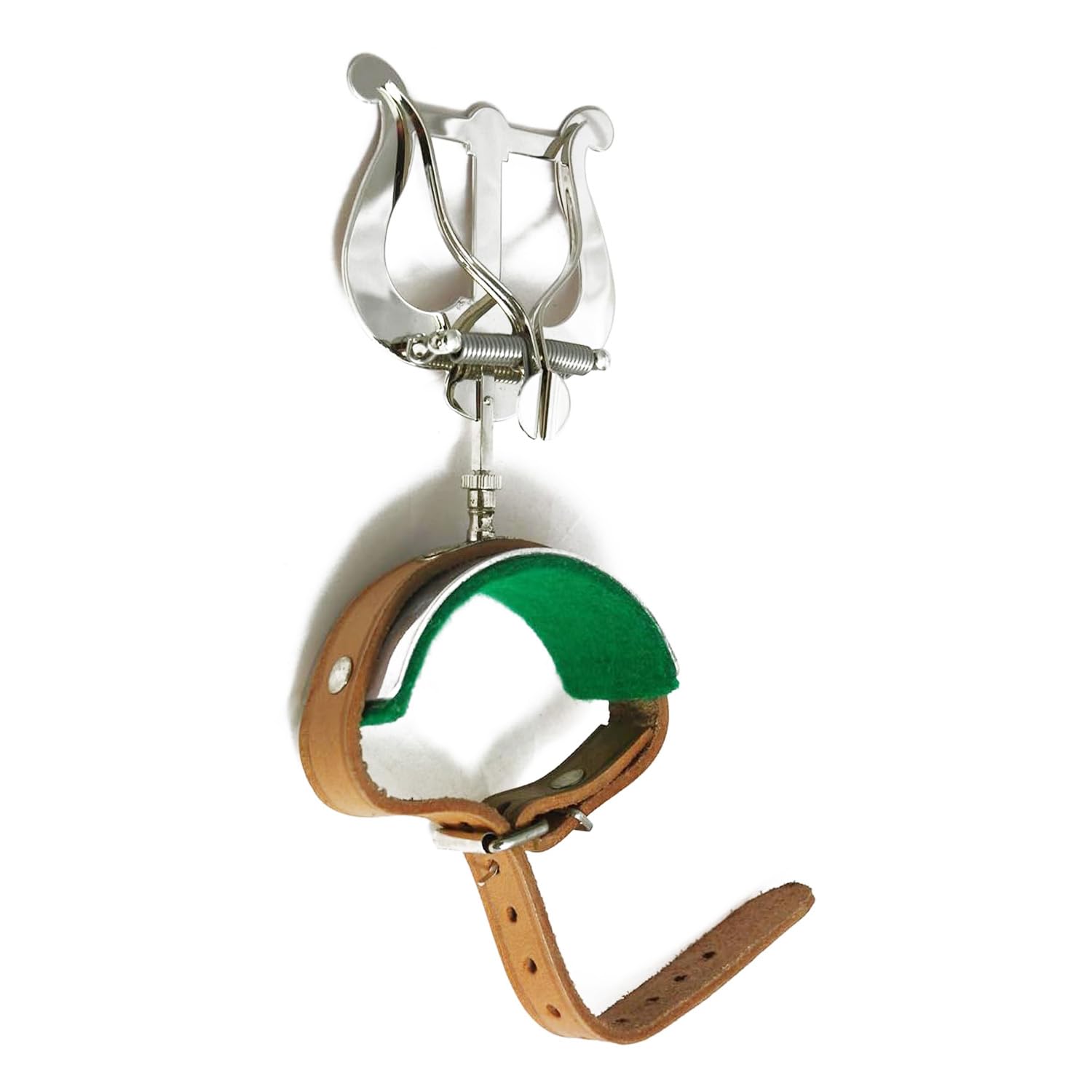 Soundman® Marching Lyre for Transverse Flute - Real Leather - Lyra Music Stand - Nickel Plated