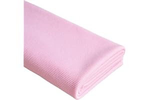 TinaKim Rib Fabric for Jacket Sewing, Waistbands Collar Sleeve Cuffs Trim Material (Pink 3, 43x8in)
