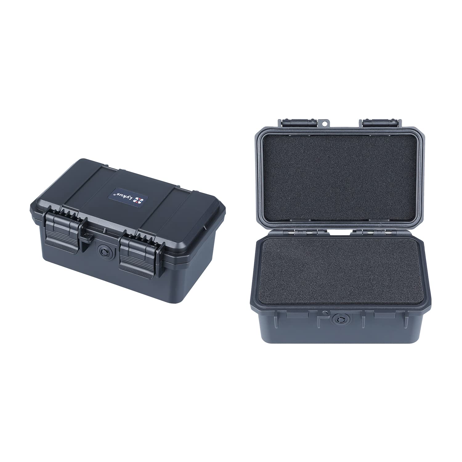 Lykus HC-1520 Mini Hard Case Dry Box with Foam Insert, Interior Size 14.8x8.5x6.8 cm, IP66 Splash-Proof, Suitable for Cellphones, Tools, Small Devices and More