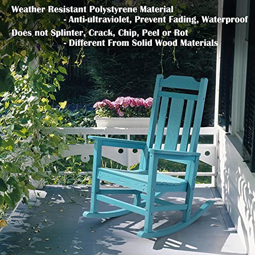 hOmeHua Patio Rocking Chair, All Weather Resistant Outdoor Indoor Fade