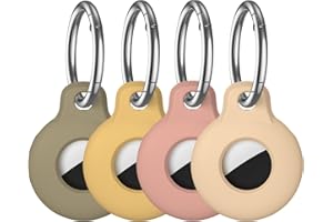 VAGAWEI 2024 Newest AirTag Holder Compatible with Apple AirTag, 4 Pack AirTag Cover GPS Item Finders Tracker with Keychain, Multi-Color Protective Silicone AirTag Accessories Case