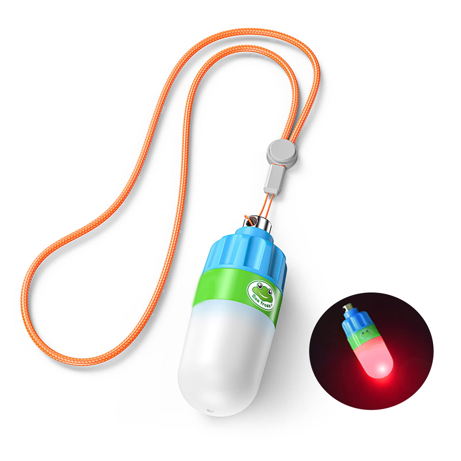 Sea frogs Signal Light Outdoor Underwater Strobe Signal Light Scuba Night Dive Marker LED Flashy Safety Lamp Firefly SOS Diving Light (red)