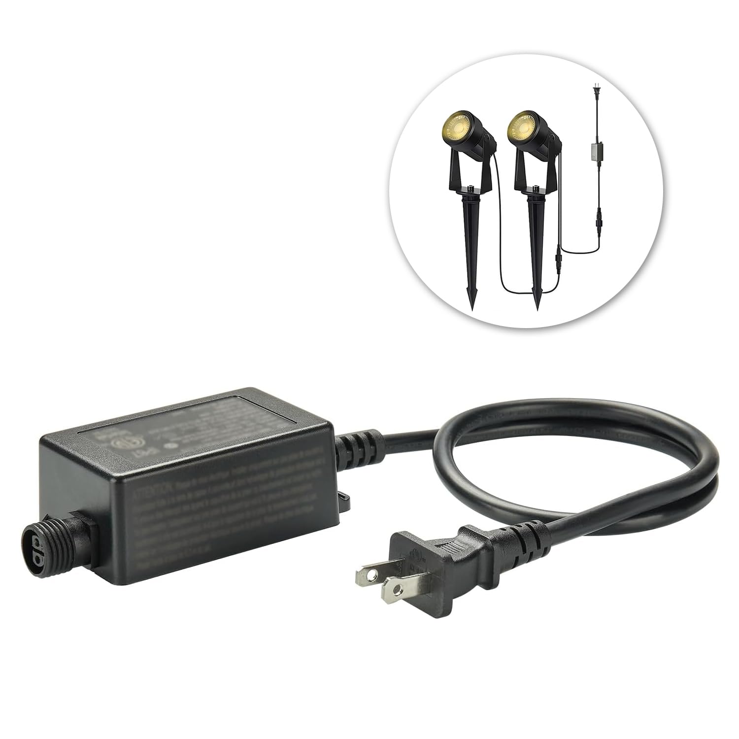 Photo 1 of SUNTHIN IP65 Waterproof Power Adapter for Outdoor Low Voltage Warm White Landscape Spotlights (27V 0.6A),Maximum Number of lamp Heads Allowed to be Connected 16Pack