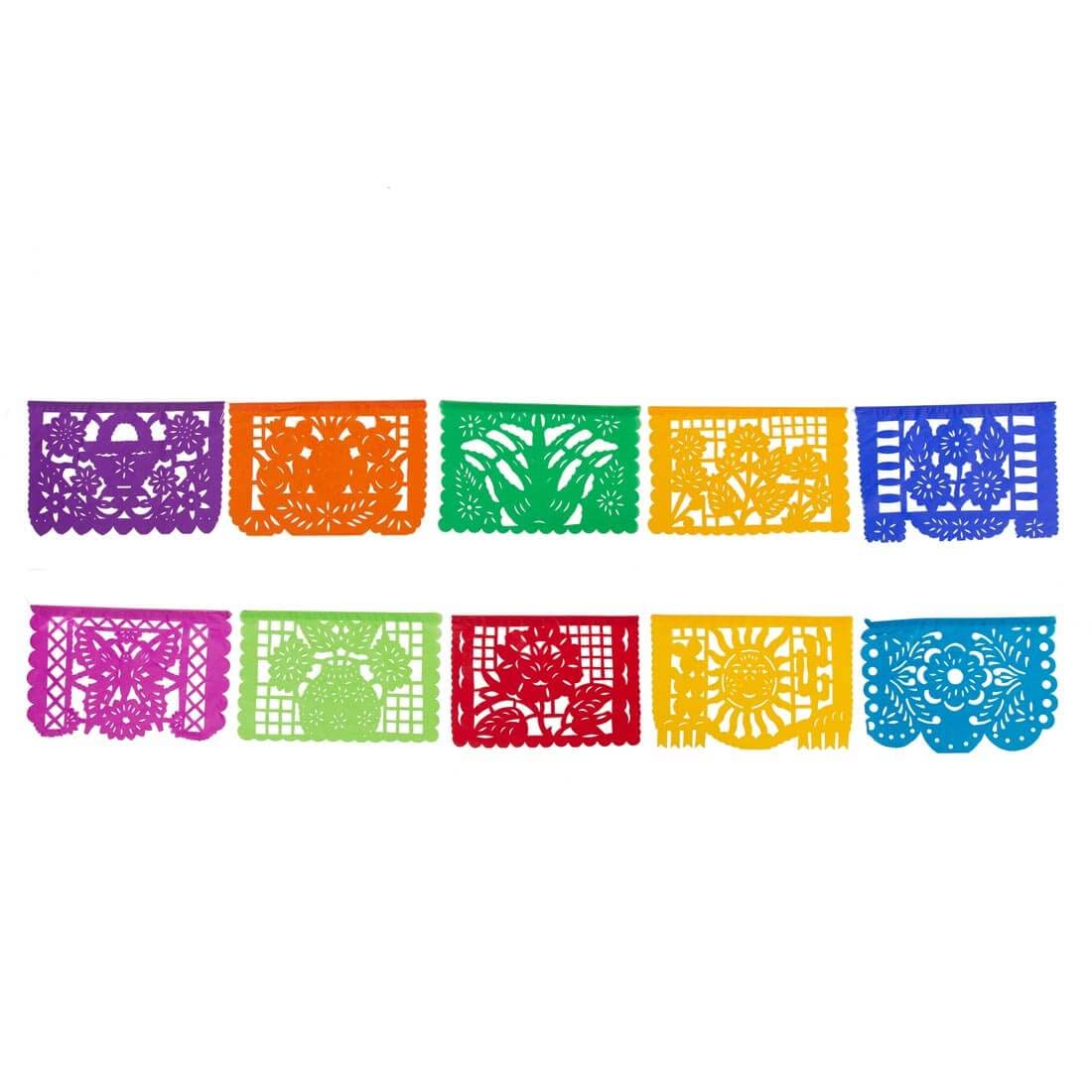 FANMEX - Fantastik - Authentic Mexican Papel Picado Banner - Classic design - Mexican party - 4 meter (Paper)