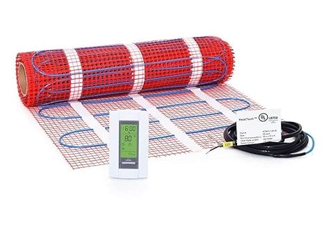 25 Sqft 120v Heattech Electric Radiant Floor Heating Mat In Floor Tile Stone Heating With Adhesive Backing Sticky Mesh Aube Th115 Af 120s Radiant