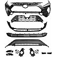 Complete Front Bumper Cover Kit Compatible with 2019 2020 2021 2022 To-yota Rav4 Front Bumper Grill Fog Light Set