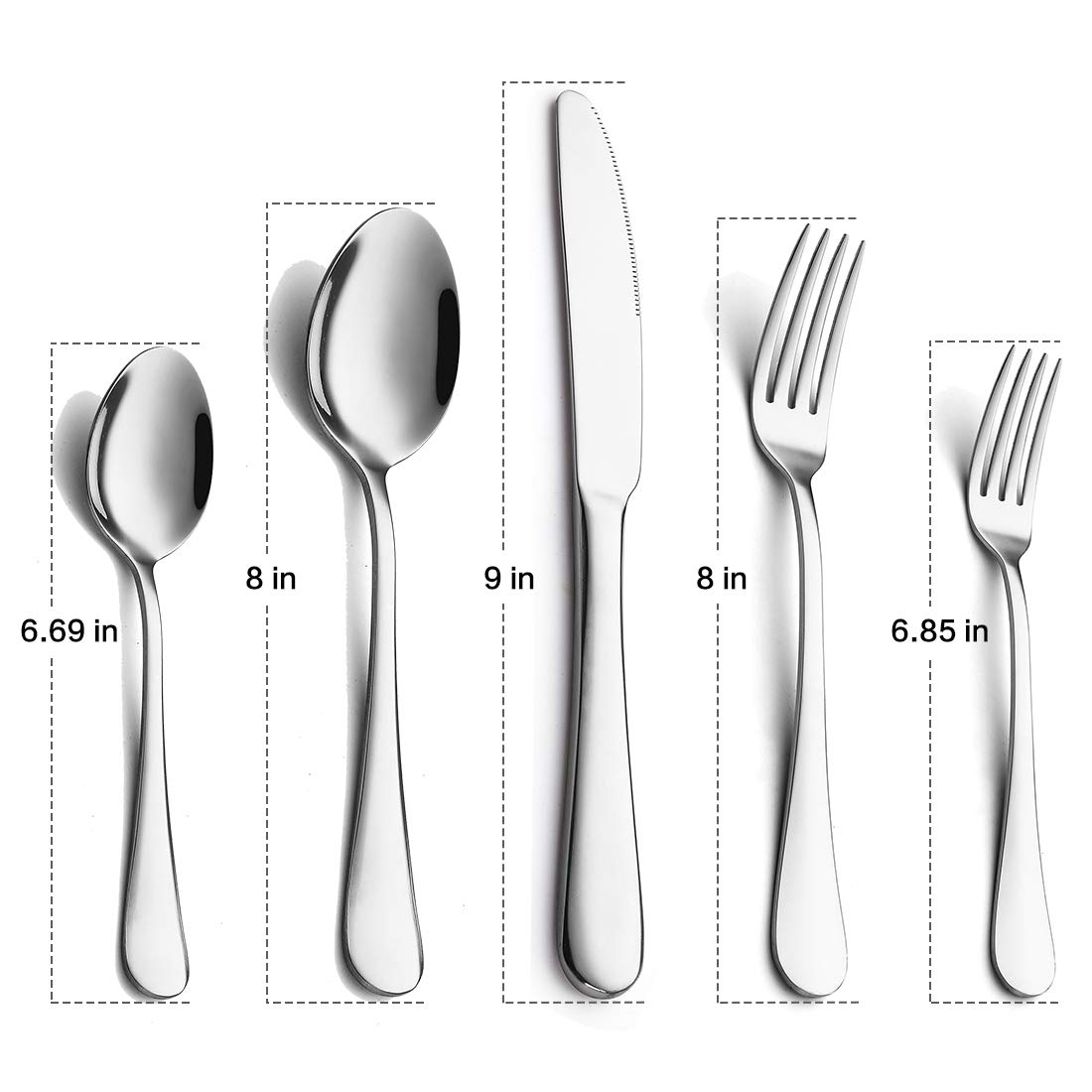 Devico 20-Piece Flatware Set, Stainless Steel Utensil Silverware Metal Cutlery Sets with Forks Spoons Knives, Reusable, Dishwasher Safe, Service for 4