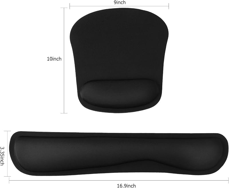 Tappetino per mouse in gel con palmo, ergonomico, per computer e laptop (scuro)