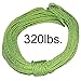 Tent Tools Guyline Adjuster Kit - 50ft Reflective Tent Rope with 10 Aluminum Tensioners (Green Rope Kit, 50)