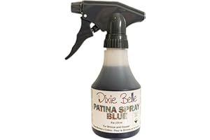 DIXIE BELLE PAINT COMPANY Dixie Belle Patina Spray - (8oz) - Faux Metal Effect Spray for DIY Projects - Aged Metal Effect Upcycling Product - Patinizing Solution for Rustic Look (Blue)