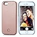 VANJUNN Selfie Led Light Case for iPhone 6plus/ 6s Plus - Cell Phone Case with Rechargeable Backup Light (Rose Gold)