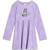 Bluey Girls Velour Skater Dress Toddler to Big Kid Sizes (2T - 10-12)