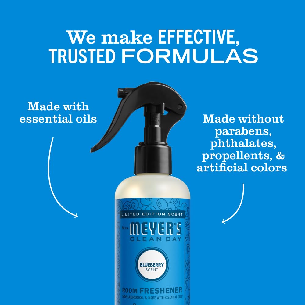 Mrs. Meyer's Clean Day Room Freshener, Blueberry Scent, 8 Ounce Non-Aerosol Spray Bottle