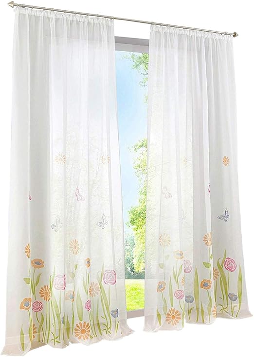 Amazon.de: ESLIR Gardinen mit Schlaufen Vorhänge Gardinenschals