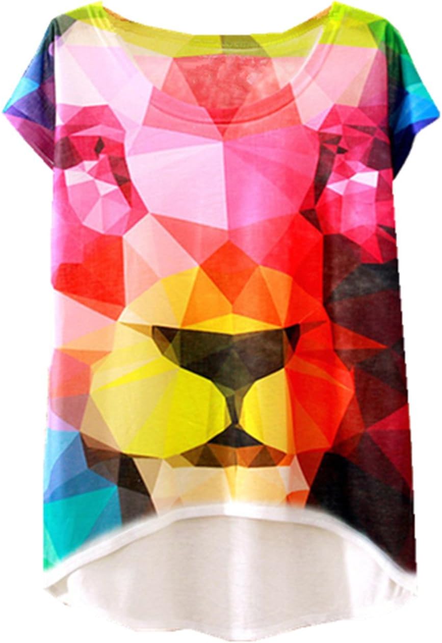 YICHUN Women Girls Thin Tops Leisure T-Shirt Casual Wear Tunic Blouse Tees Printing