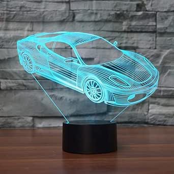 Led Voiture 3D Lampe 7 Changement De Couleur Led Luminaria Veilleuse 3D