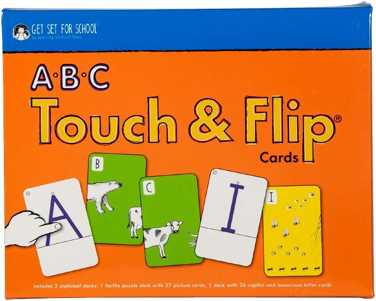 Learning Without Tears A-B-C Touch & Flip Cards, Current Edition- Get Set for School Series, Pre-K- Tactile and Puzzle Sides, Circle Time, Centers, and Individual Discovery Play-For School or Home Use