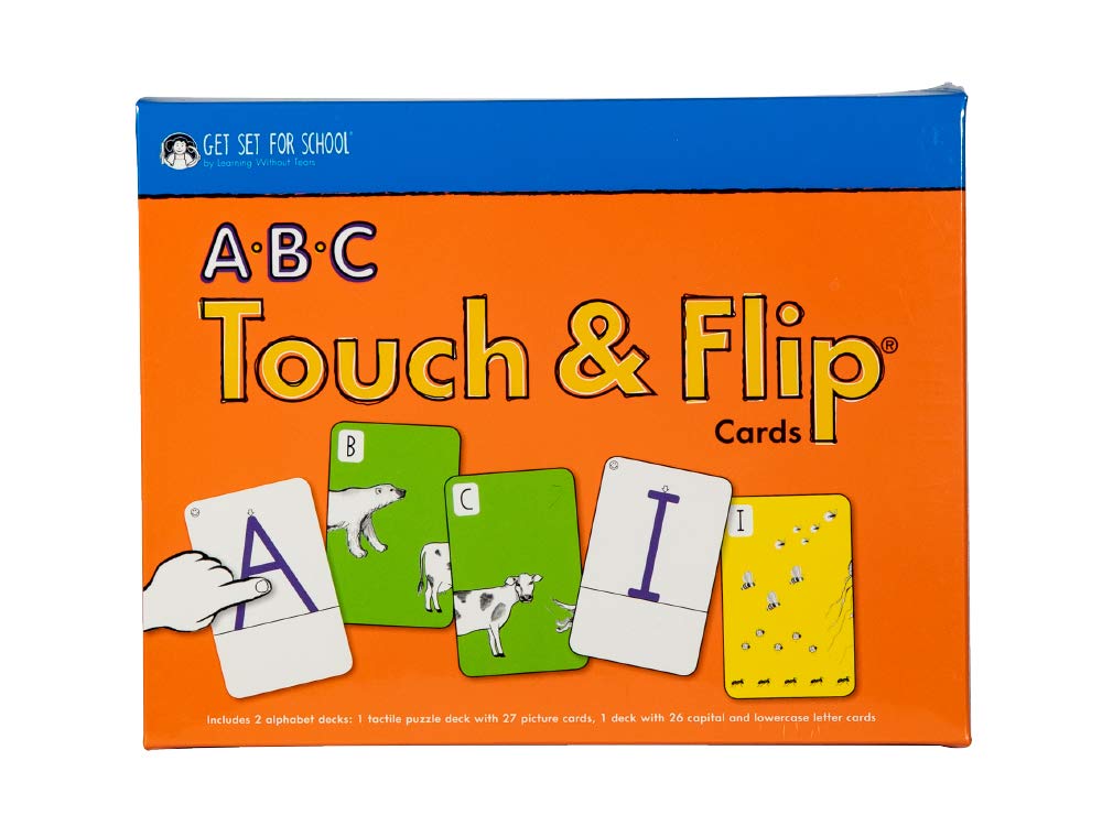 Learning Without Tears A-B-C Touch & Flip Cards, Current Edition- Get Set for School Series, Pre-K- Tactile and Puzzle Sides, Circle Time, Centers, and Individual Discovery Play-For School or Home Use