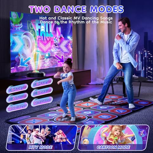 Helangel Dance Mat for Kids and Adults, Interactive Dance Mat for TV with Camera, Upgraded Models, Double Musical Dance Mat Durable and Non-Slip (166 x 93 cm)