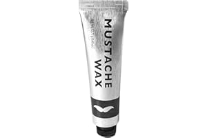 ALAZCO 1 Tube Mustache Styling Wax Strong Hold Water Based Wax for Men Stache Beard Sideburns Eyebrows Grooming Touch-up All Hair Color Types Dries Clear - Travel TSA Approved - MADE IN USA