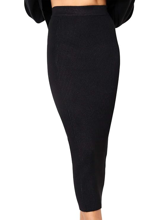 NJunicorn Uncle Damen Business Lange Dehnbare Röcke Bleistift Rock Hohe Taille Eng Jerseyrock Maxi Rock in Übergröße