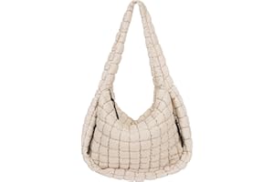 Juoxeepy Quilted Tote Bag Large Quilted Carryall Puffer Shoulder Bag Lightweight Quilted Padding Hobo Bag Quilted Bag