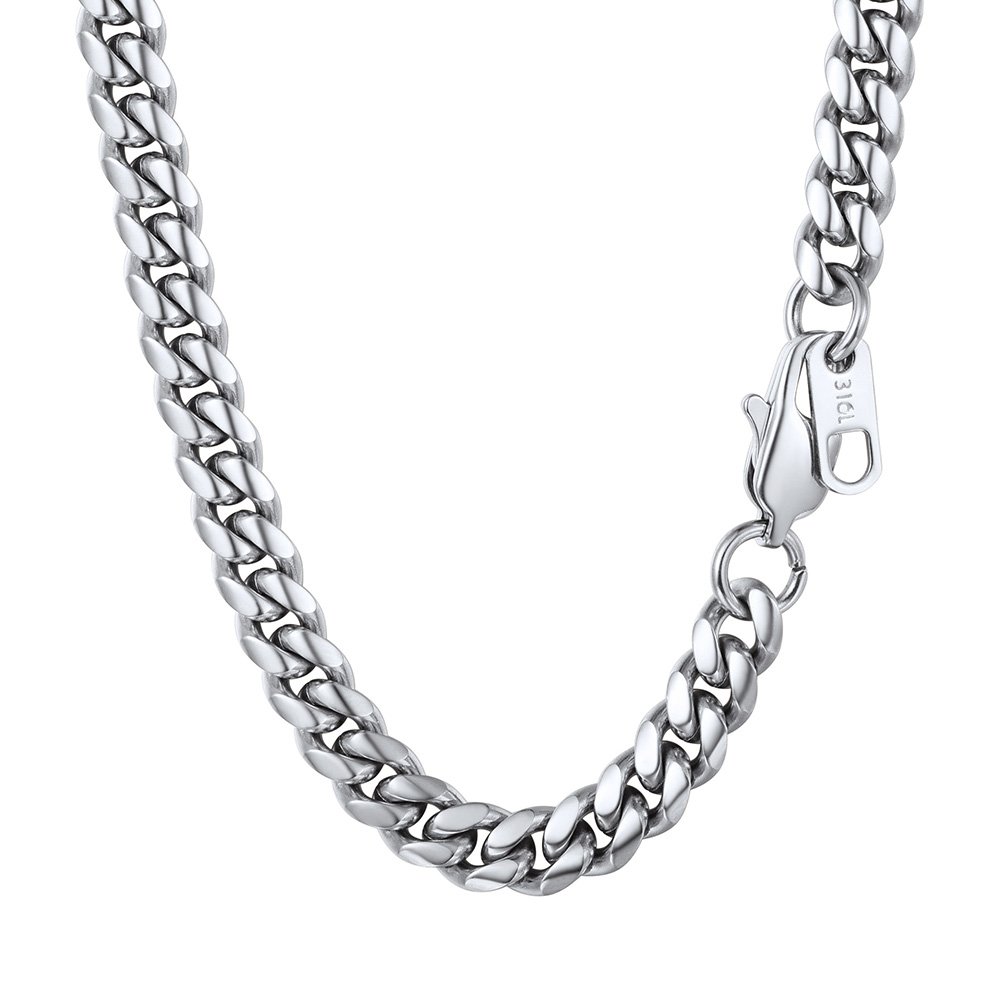 PROSTEEL Mens Silver Color Chain 6mm 46cm 316L Stainless Steel Mens Necklace Male Choker โ image 1