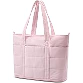 G4Free Tote Bag for Women,Puffer Work Bags with Zipper Compartments, Expandable Handbag for Travel Work Sport