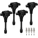 BDFHYK Ignition Coil UF549 and Spark Plug 9029 for Nissan Altima 2007-2013 | for Nissan Rogue 08-13 Sentra 07-19 Versa 07-11 Cube 09-14 NV200 13-21 for Chevy City Express Nissan Coil Pack 2.5L Set of 4