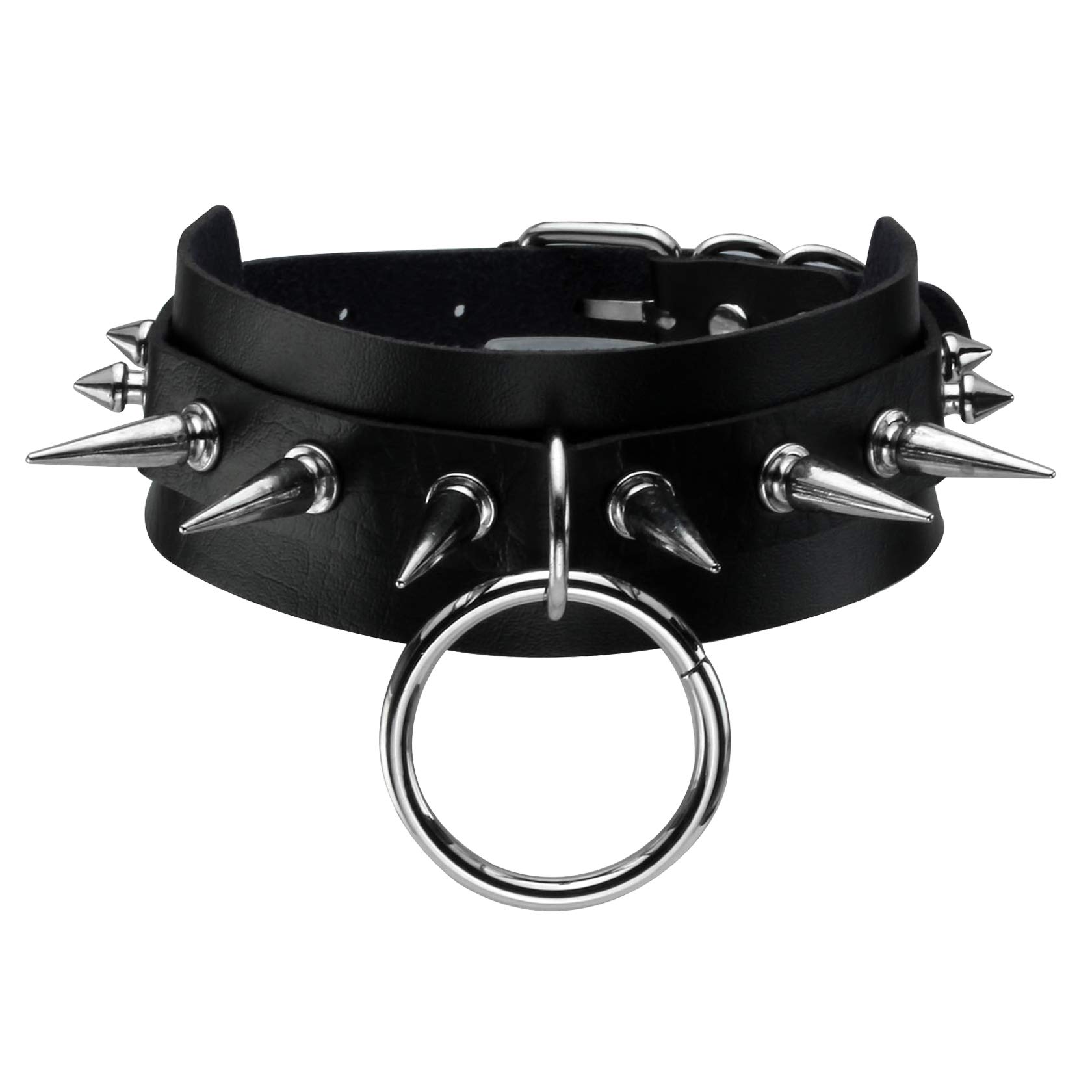 JJDreams PU Leather Choker Punk Gothic Studded Spike Rivet Collar Necklace Cosplay Costume Accessories for Men Women Adjustable