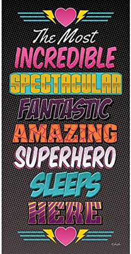 Superhero Sleeps Here By Lauren Rader - 12 x 24 Premium Gallery Stretched Canvas Ready to Hang