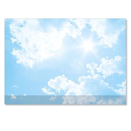 easydruck24de Schreibtischunterlage mit Wolken-Motiv und Kantenschutz I DIN A2 I 40 Blatt I aus Papier zum Abreißen I Unterla