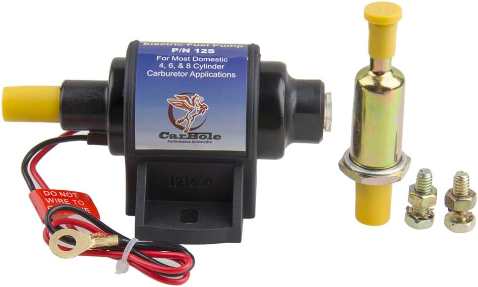 CarBole 12S Universal 12V Electric Fuel Pump Heavy Duty Metal 47 PSI