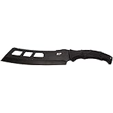 Smith & Wesson M&P Extraction & Evasion Cleaver 16.5in S.S. Full Tang Fixed Blade Machete with Rubber Handle, Sawback and Sheath for Outdoor and Survival Black