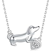 925 Sterling Silver Dachshund Necklace Cute Dog Jewelry Gifts for Dachshund Lovers Women