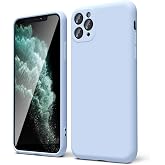 oakxco for iPhone 11 Pro Max Phone Case Liquid Silicone, Thin Slim Soft Rubber Gel TPU Plain Simple Cover for Women Girl Cute, Matte Solid Color, Light Blue