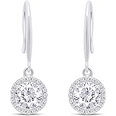 SAVEARTH DIAMONDS Moissanite Earrings, 2.20ct Round Cut Lab Created Diamond Earrings 925 Sterling Silver Dangle Earrings for Women