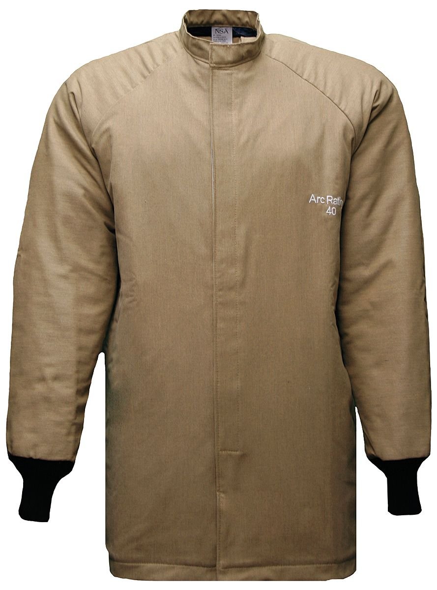 National Safety Apparel C04LIQT40MD32 FlameResistant Jacket, Khaki